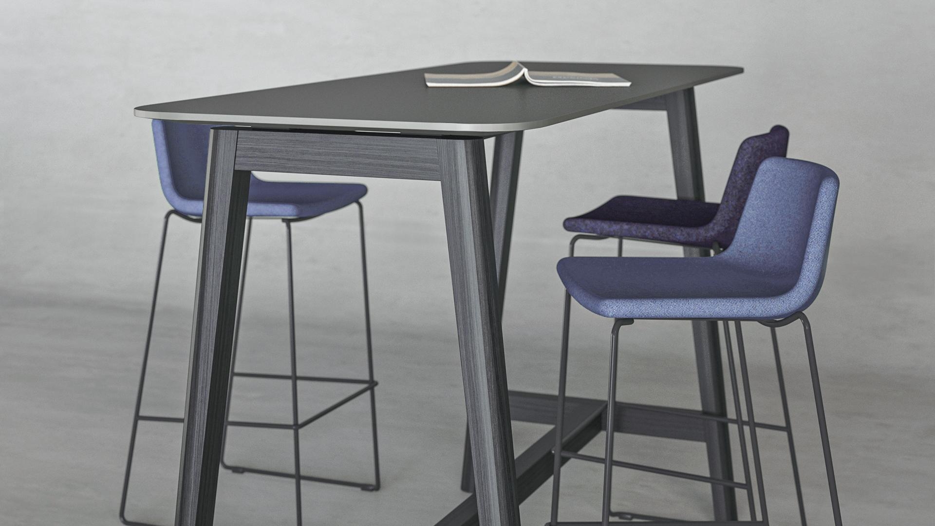 Twist & Sit Office Fabric High Bar Stool w/Wire Base