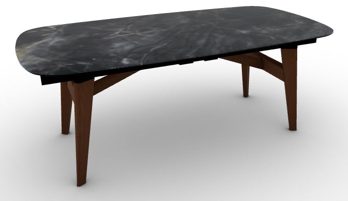 Abrey W78.7"-98.4"-118.1" Ceramic/Wood Customizable Extendable Elliptical Dining Table