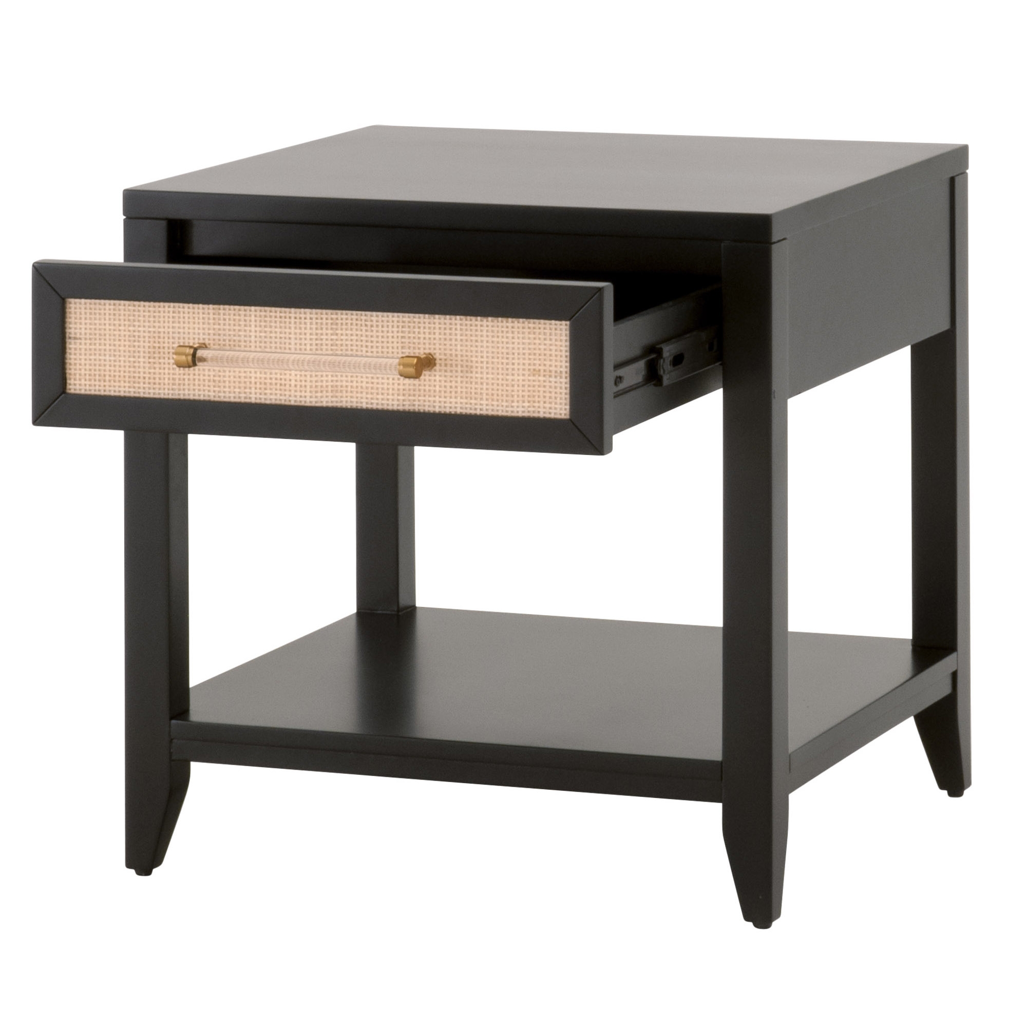 Holland Wood/Rattan Side Table w/Drawer