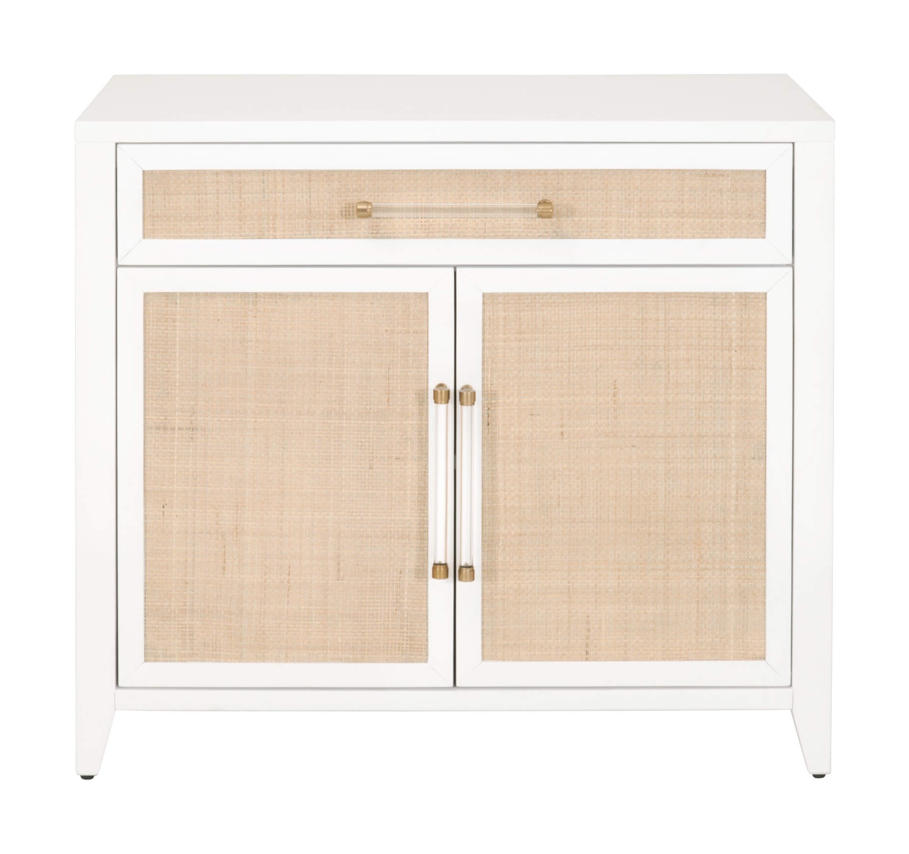 Holland Wood/Rattan Nightstand w/2 Doors & Drawer