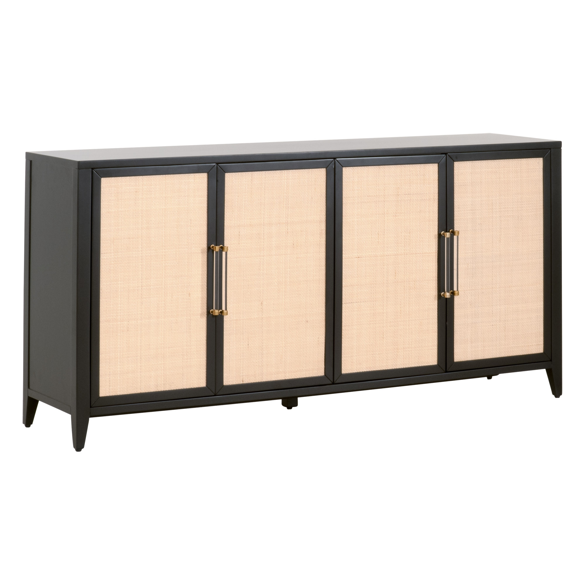 Holland Wood/Rattan Media Sideboard w/4 Doors