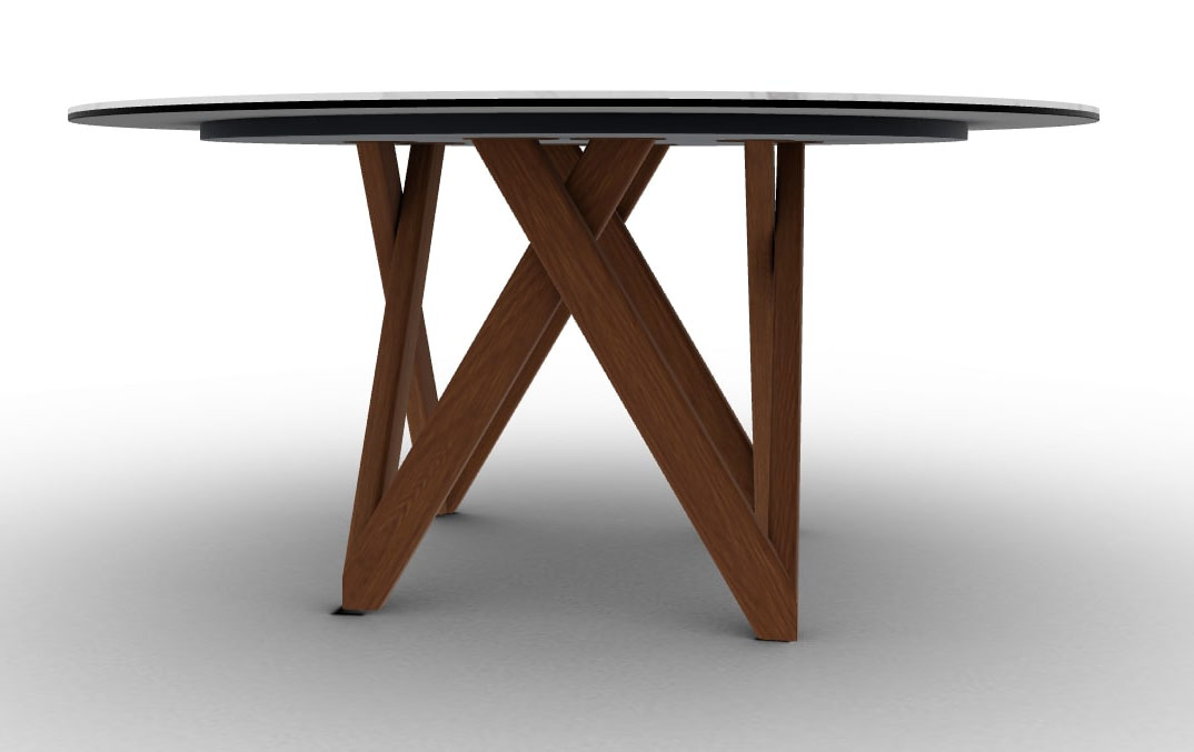 Cartesio Wood/Ceramic Round Dining Table