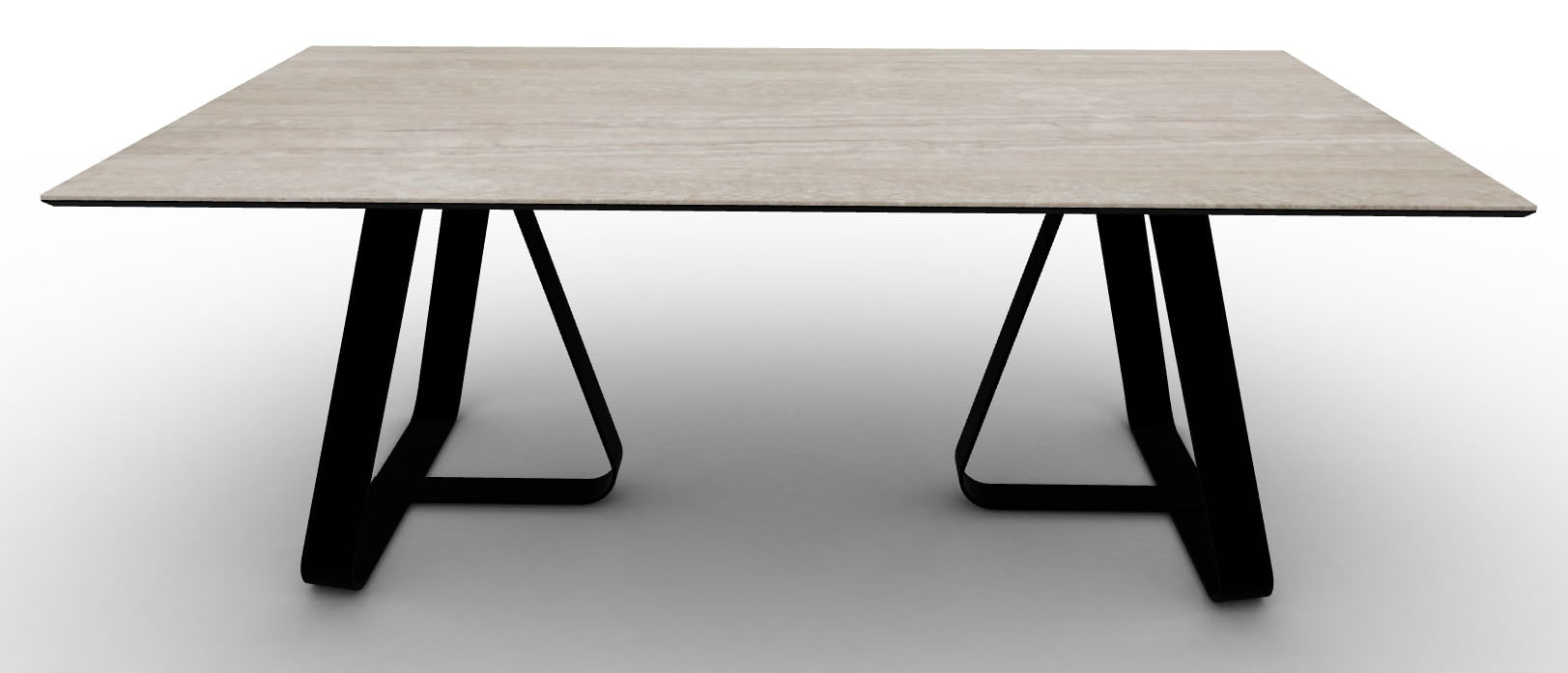 Sunshine W78.7-inch Ceramic/Metal Customizable Rectangular Dining Table