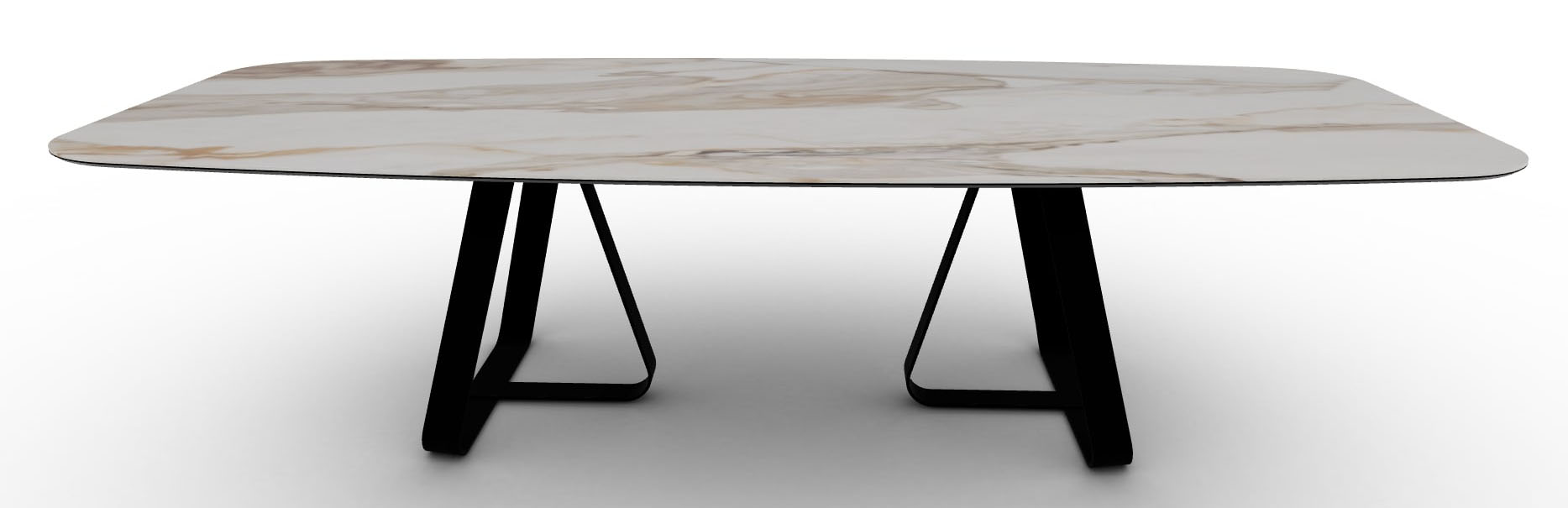 Sunshine W118.1-inch Ceramic/Metal Customizable Elliptical Dining Table