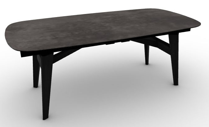 Abrey W78.7"-98.4"-118.1" Ceramic/Wood Customizable Extendable Elliptical Dining Table