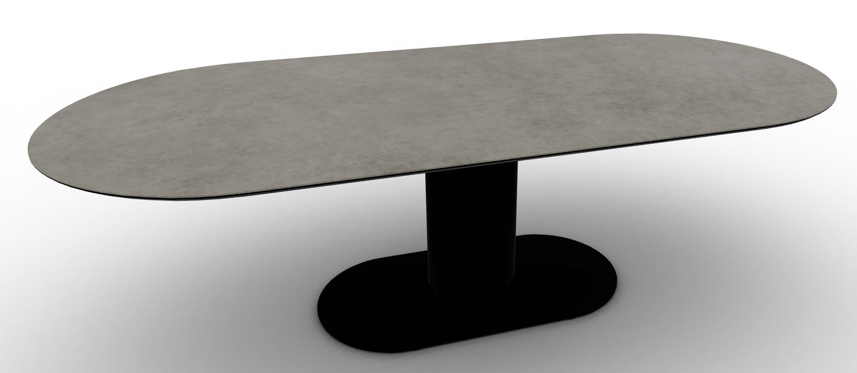 Cameo W98.4-inch Ceramic/Metal/Wood Customizable Oval Dining Table
