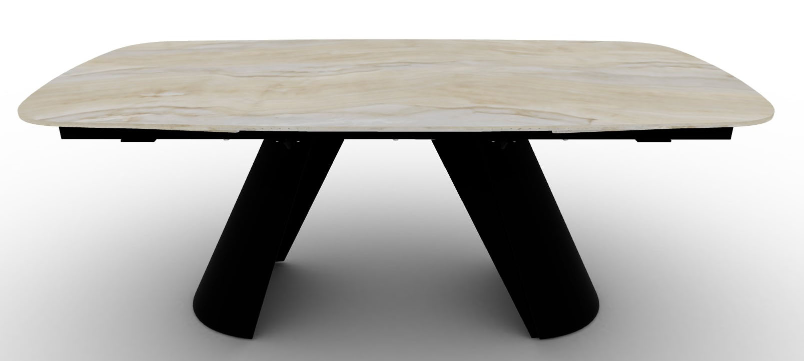 Apian W78.7-inch Ceramic/Metal Customizable Extendable Elliptical Dining Table
