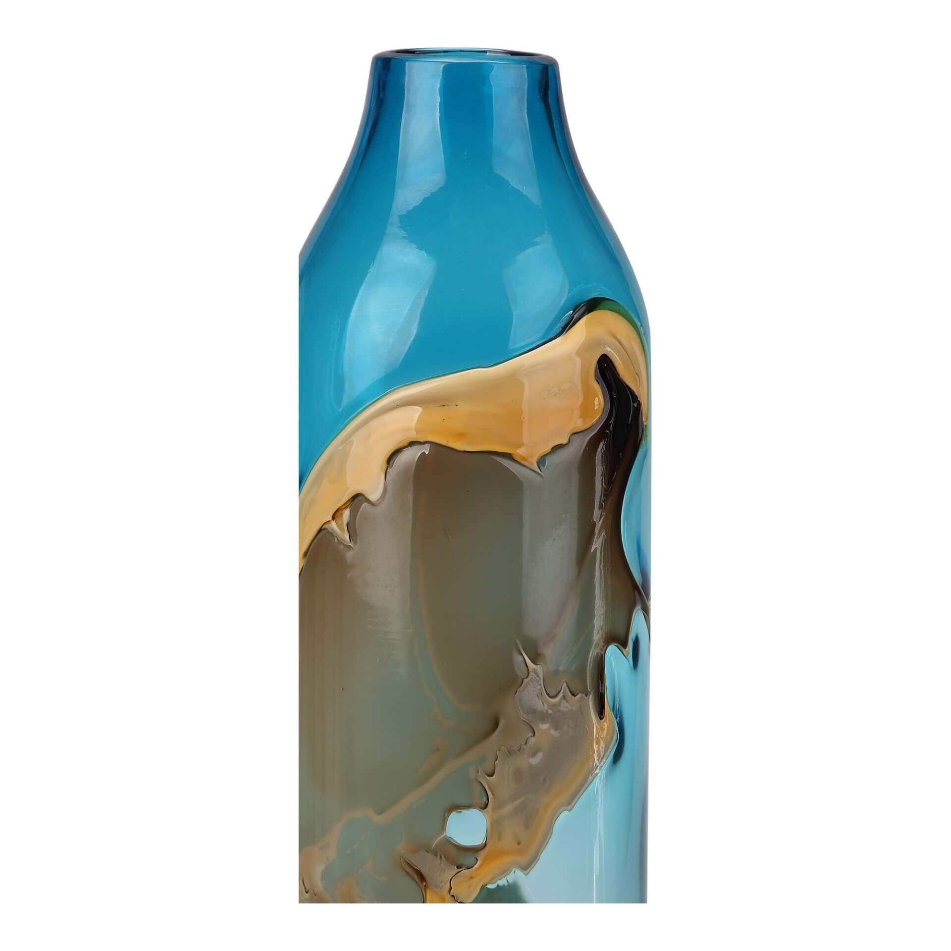 Mystic Blue Glass Vase by MOE'S