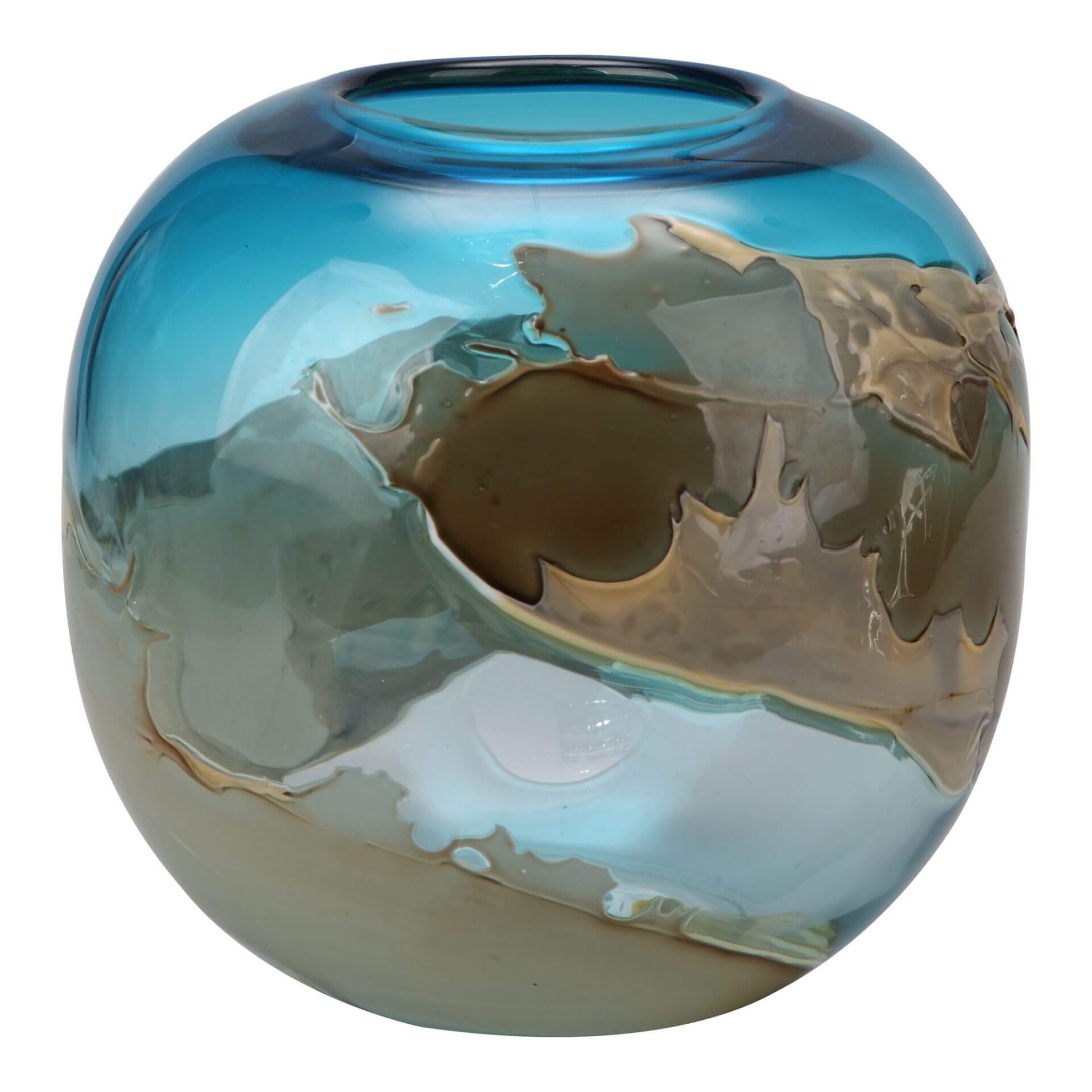 Mystic Blue Glass Vase by MOE'S