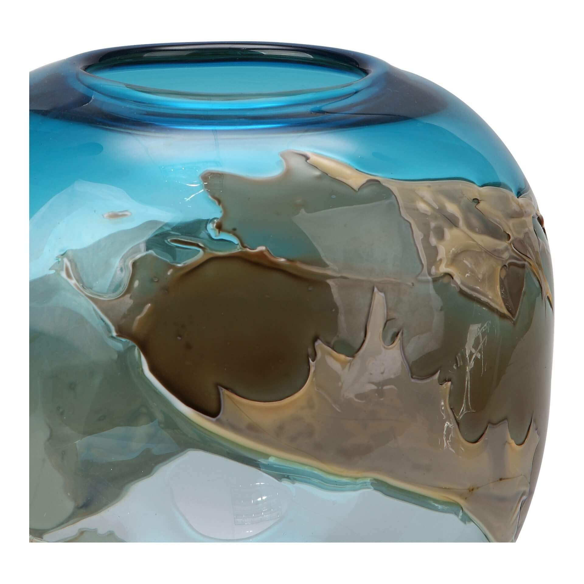 Mystic Blue Glass Vase, Globe by MOE'S