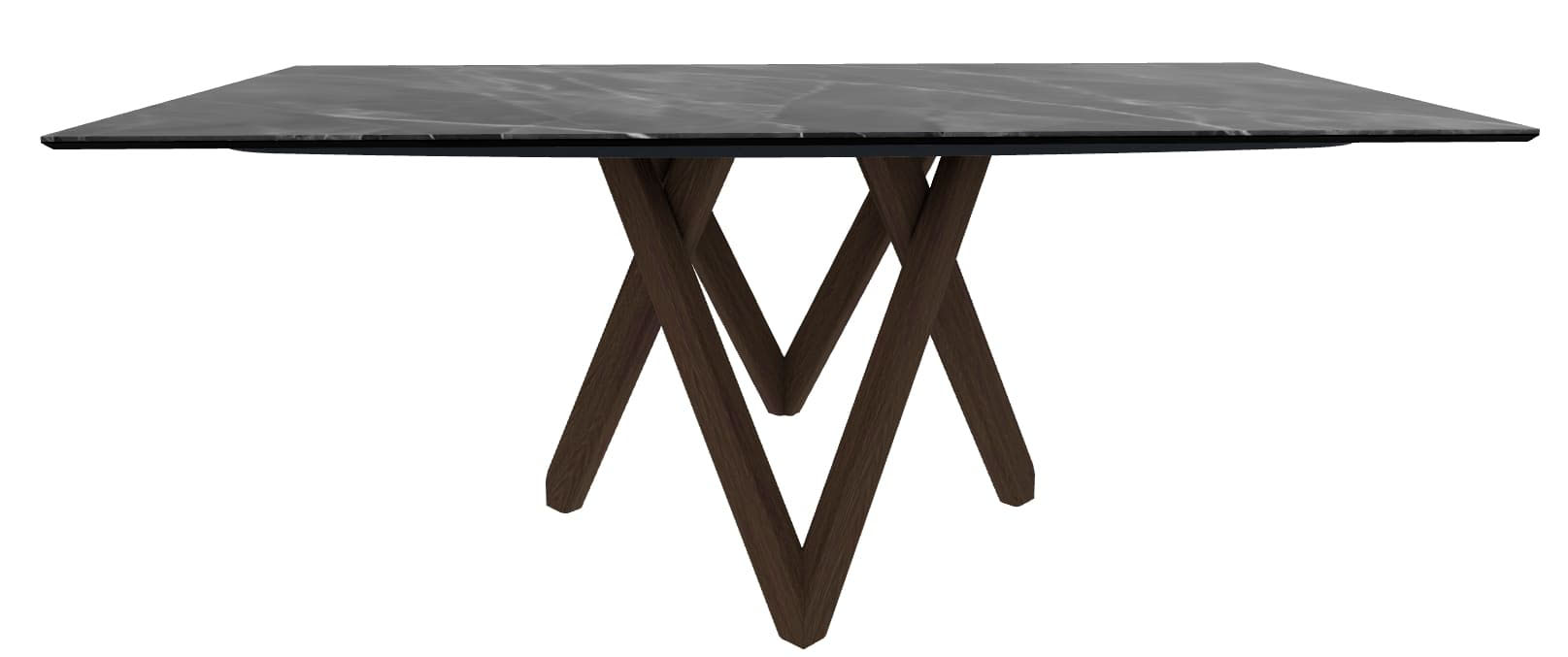 Cartesio W98.4-inch Ceramic/Metal/Wood Customizable Rectangular Dining Table