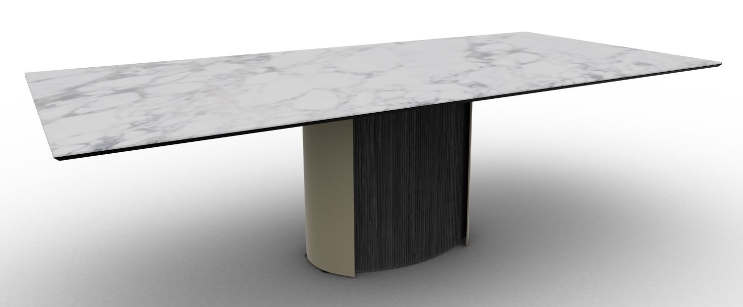 Yoroi W98.4-inch Ceramic/Metal/Wood Customizable Rectangular Dining Table