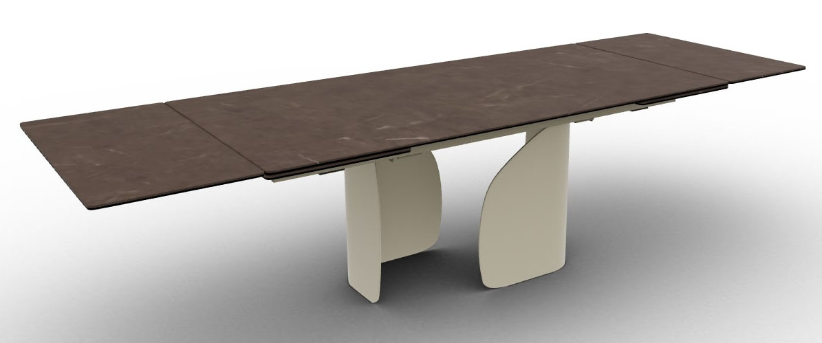 Twins Metal/Ceramic Rectangular Extendable Dining Table