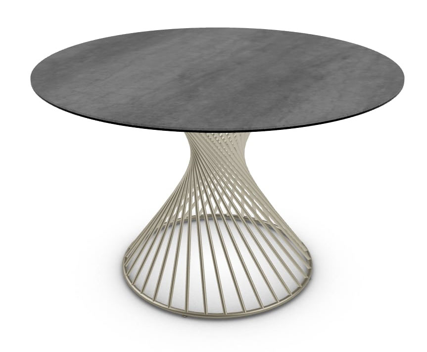 Vortex W47.2-inch Ceramic/Metal Customizable Round Dining Table