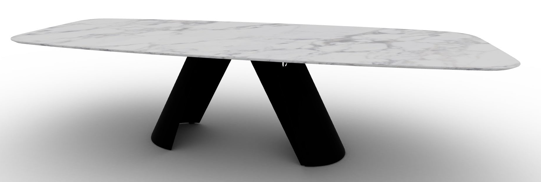 Apian W118.1-inch Ceramic/Metal Customizable Elliptical Dining Table