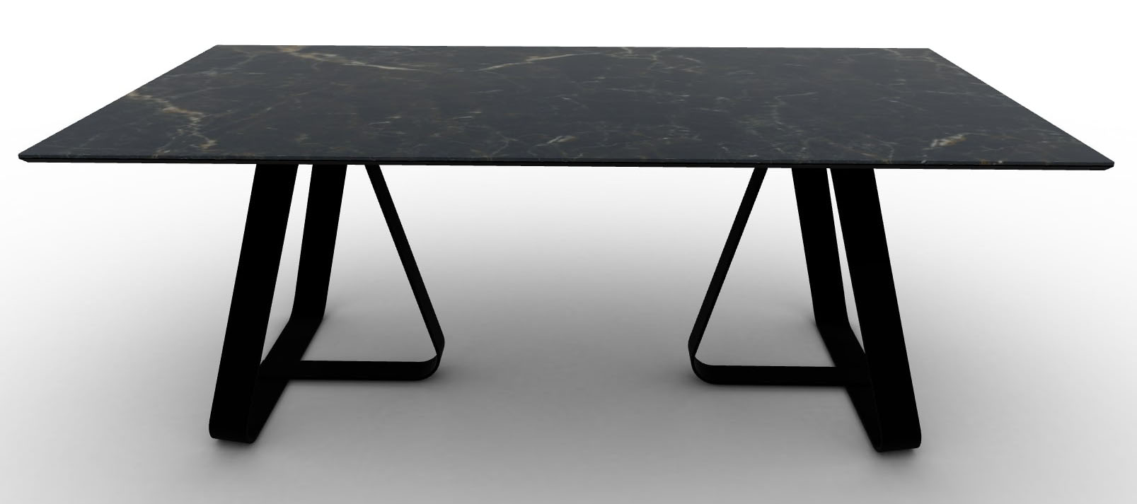 Sunshine W78.7-inch Ceramic/Metal Customizable Rectangular Dining Table