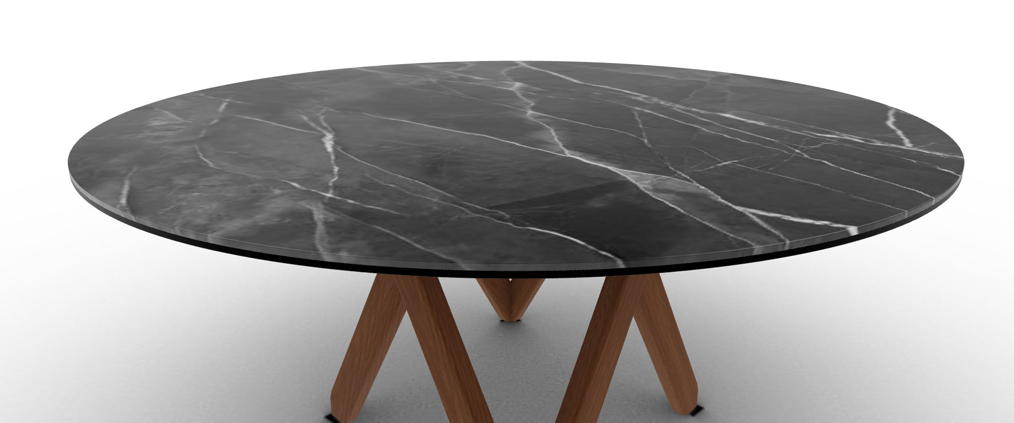 Cartesio Wood/Ceramic Round Dining Table