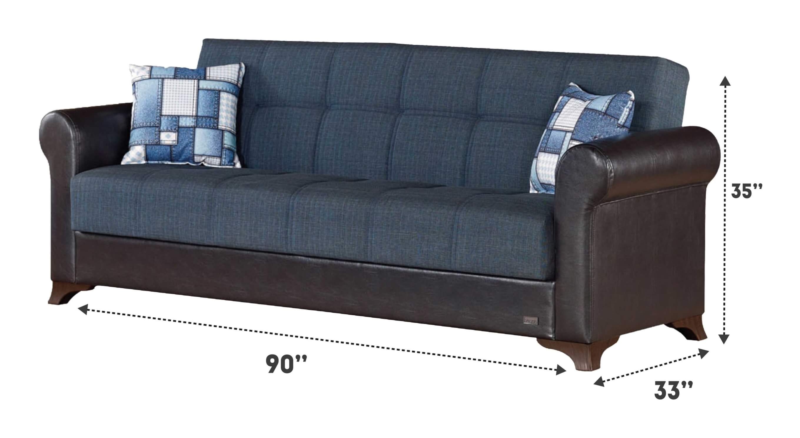 Hudson Fabric/Leatherette Storage Sleeper Living Room Set