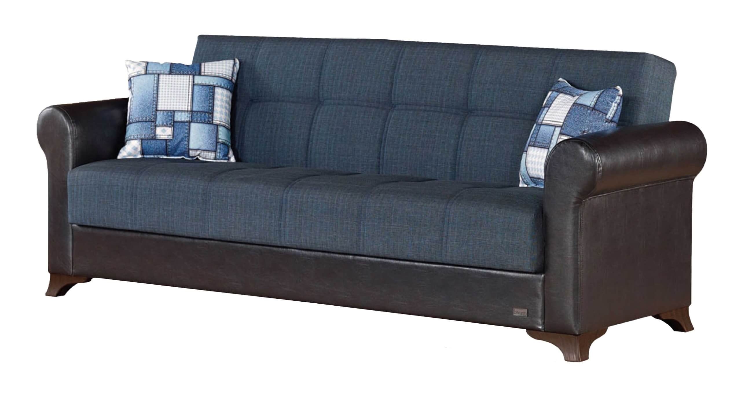 Hudson Fabric/Leatherette Storage Sleeper Living Room Set