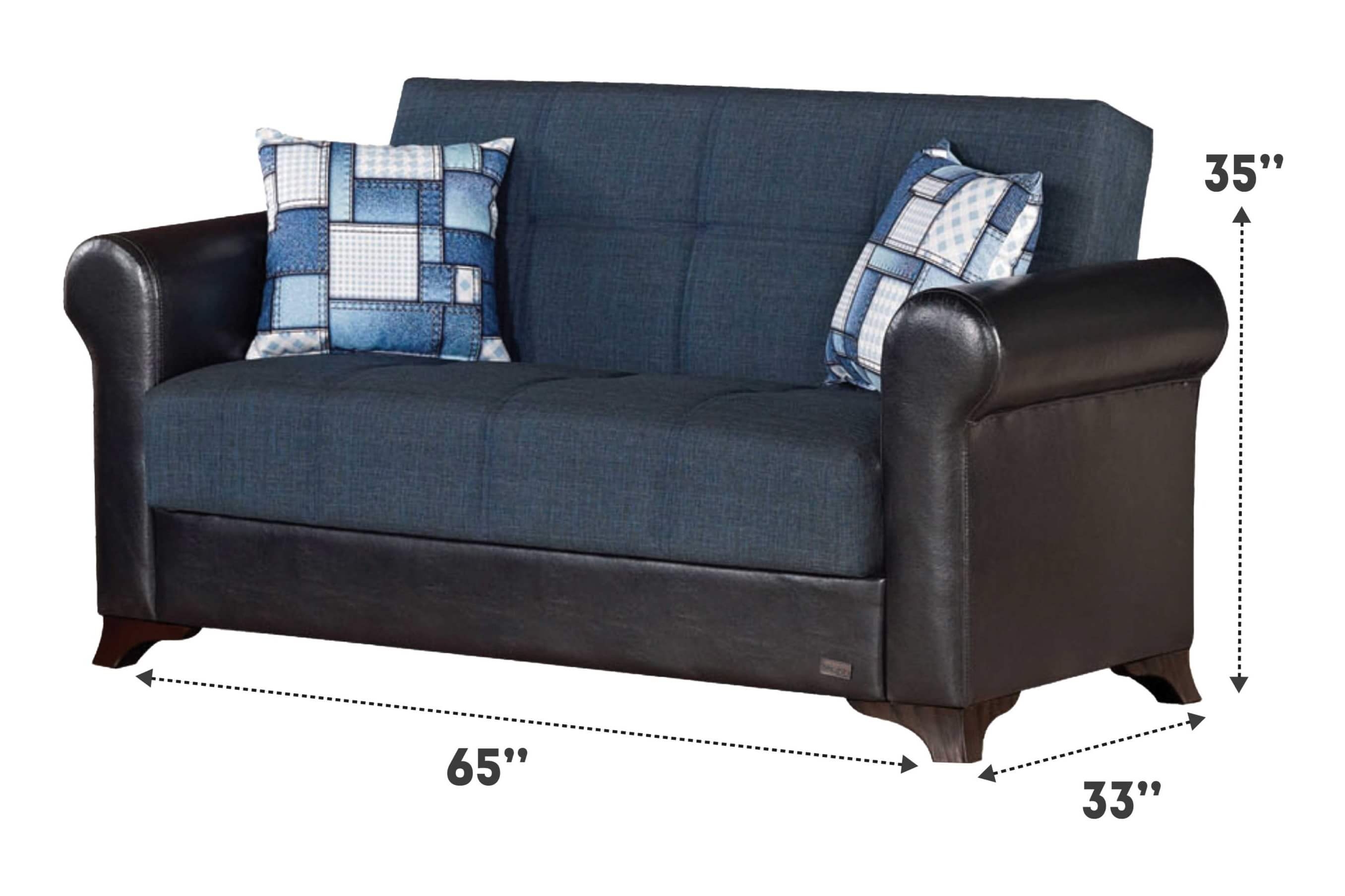 Hudson Fabric/Leatherette Storage Sleeper Living Room Set