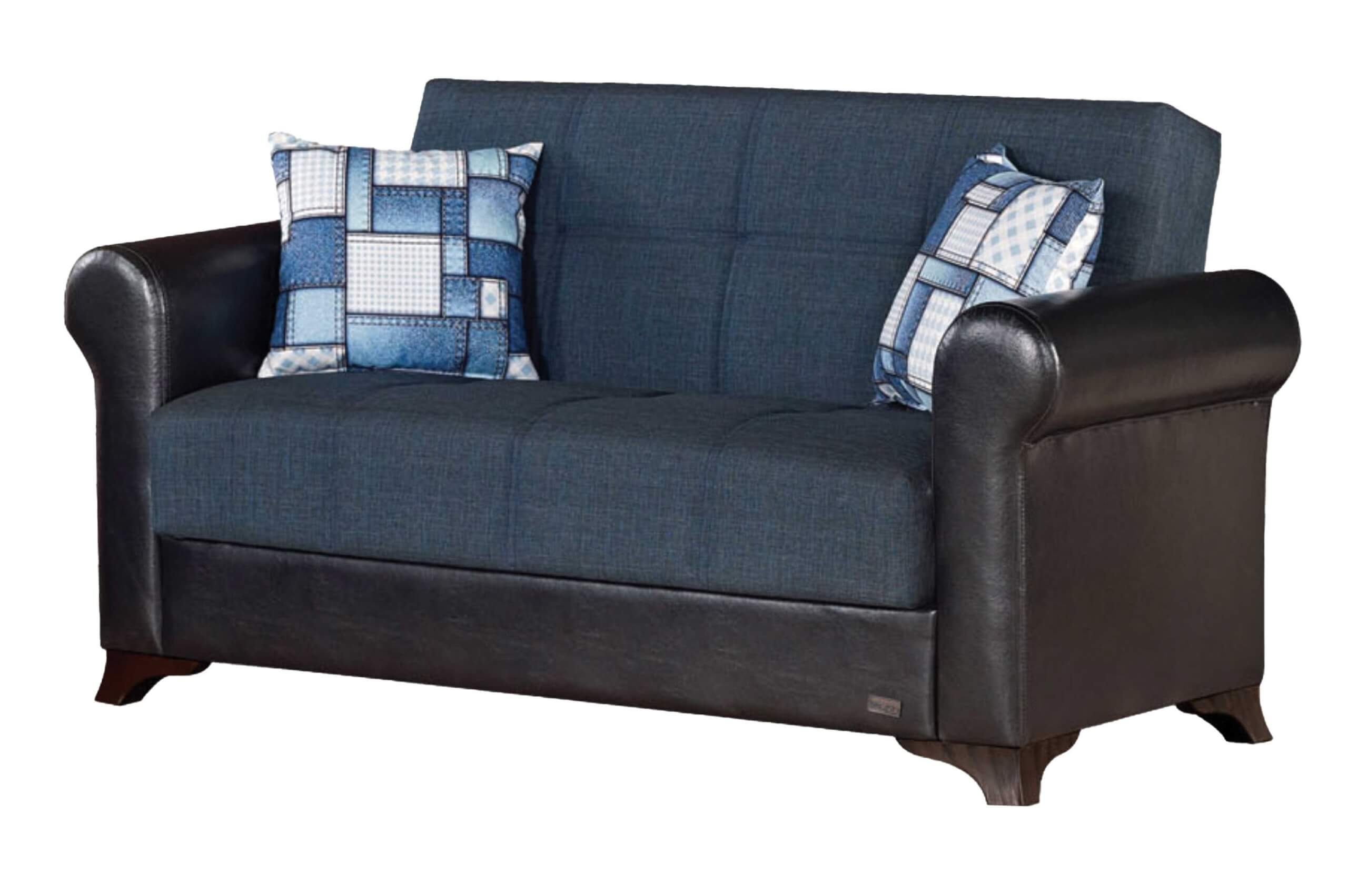 Hudson Fabric/Leatherette Storage Sleeper Living Room Set