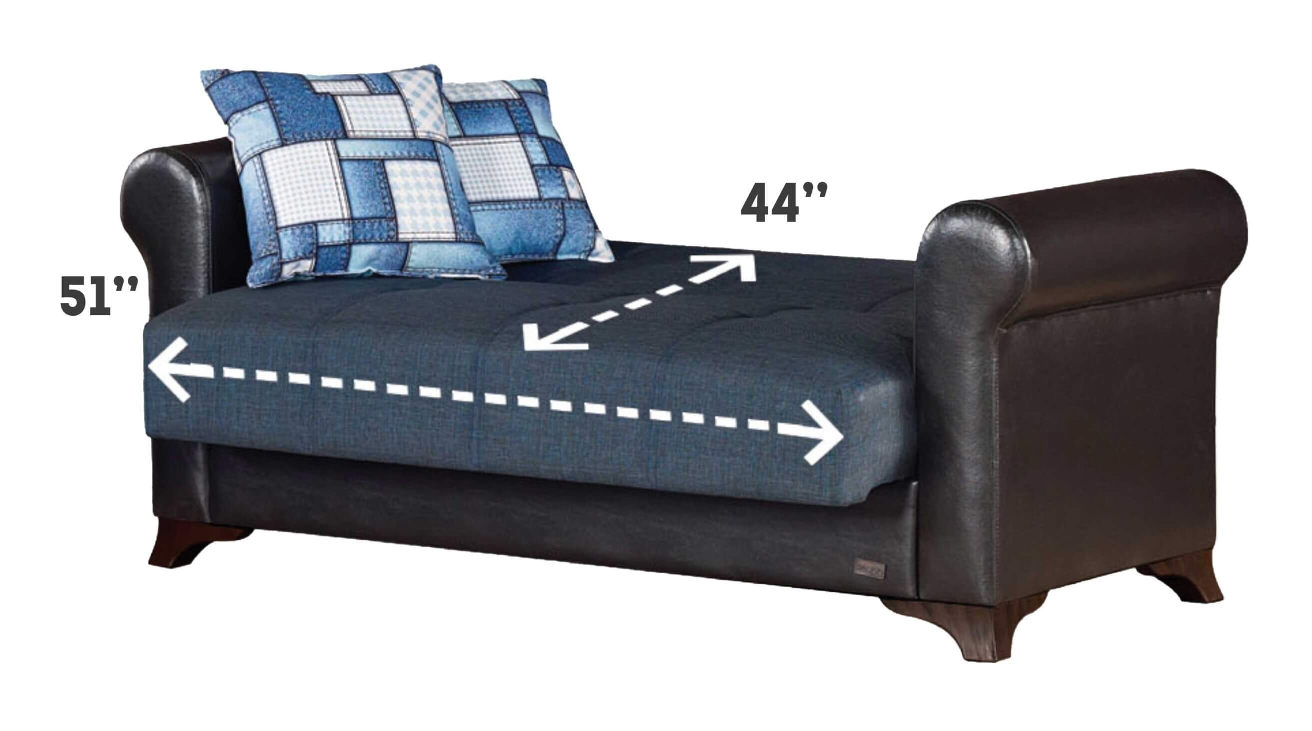 Hudson Fabric/Leatherette Storage Sleeper Loveseat