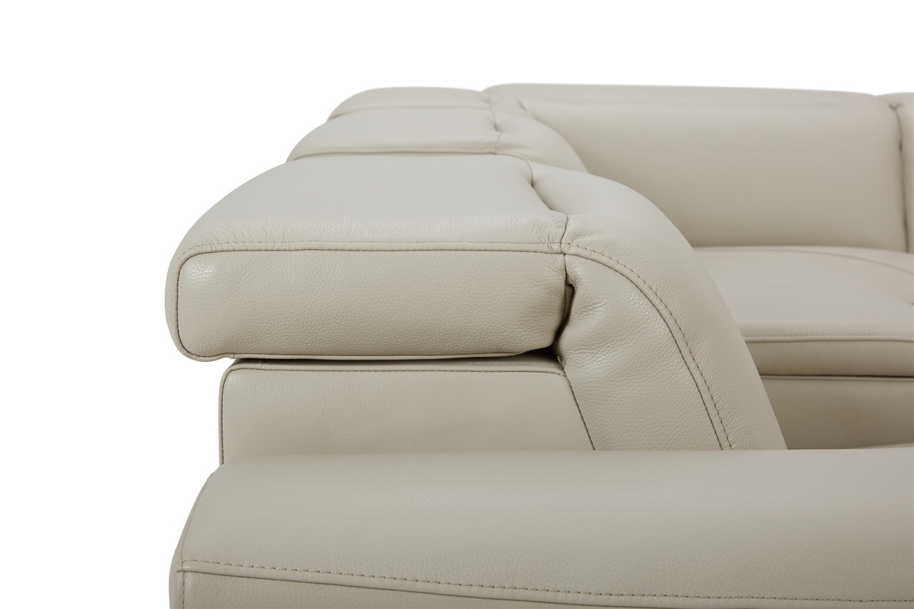81731 Lamod Italia Wonder - Italian Modern Grey Leather Sectional Sofa