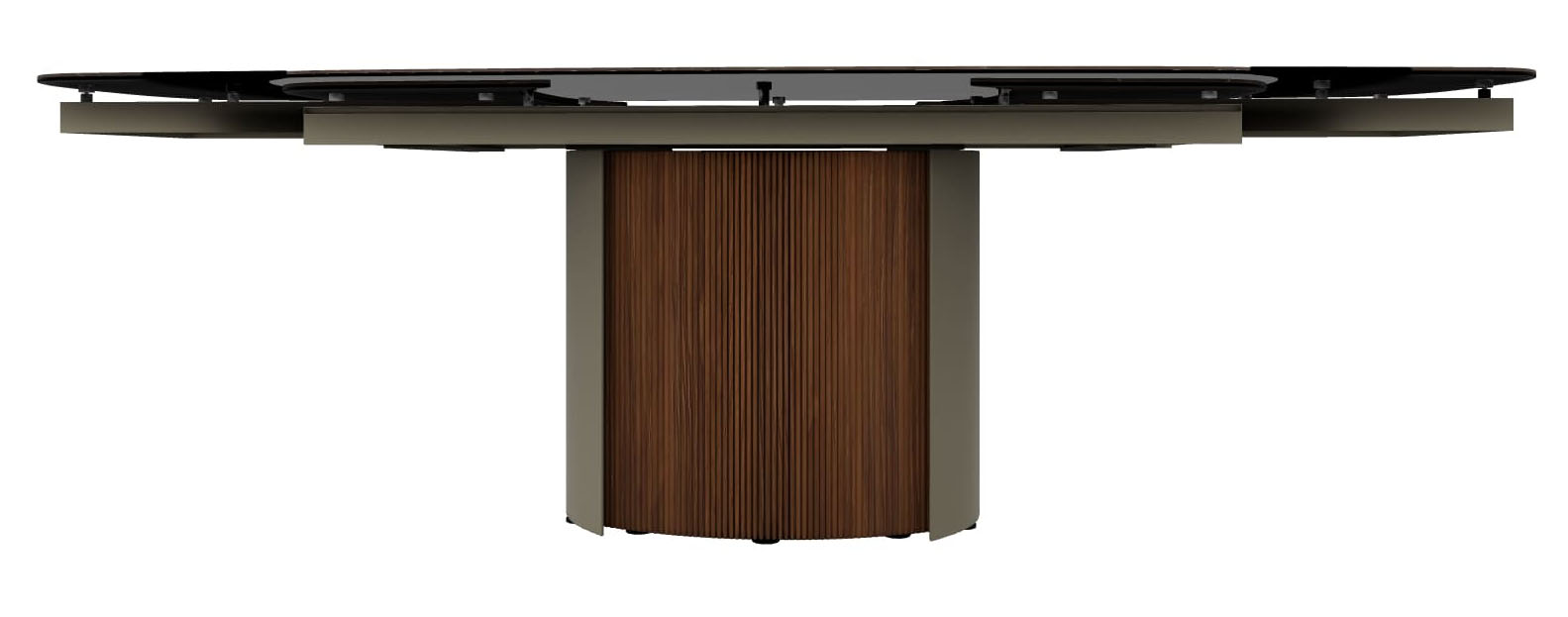 Yoroi Metal/Ceramic/Veneer Rectangular Extendable Dining Table w/Rounded Corners