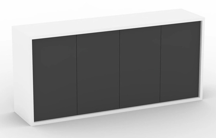 Nova Basic Melamine White Cabinet With Grey Doors