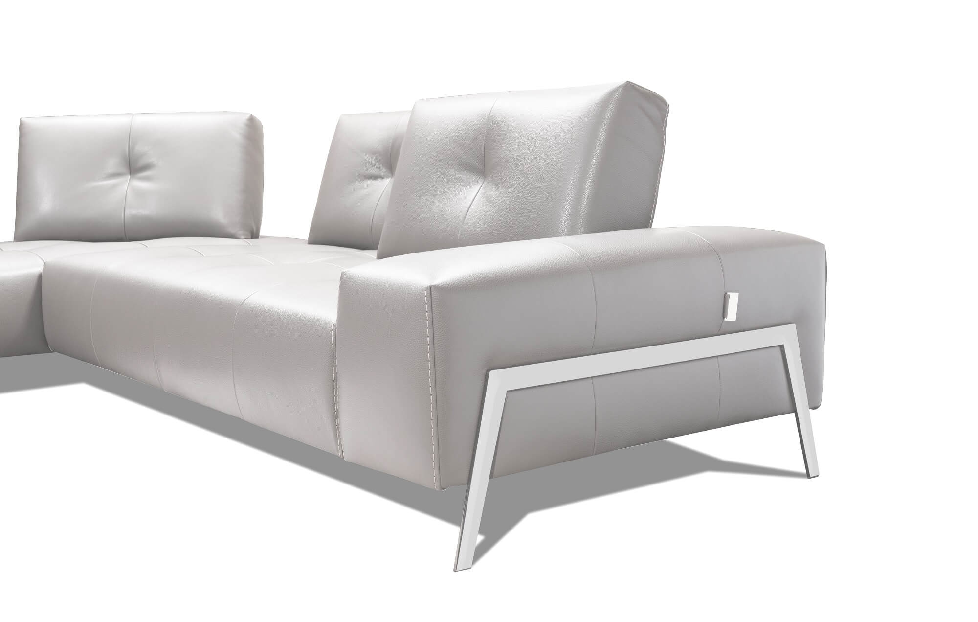 I763 Leather Sectional, Left Arm Chaise Facing