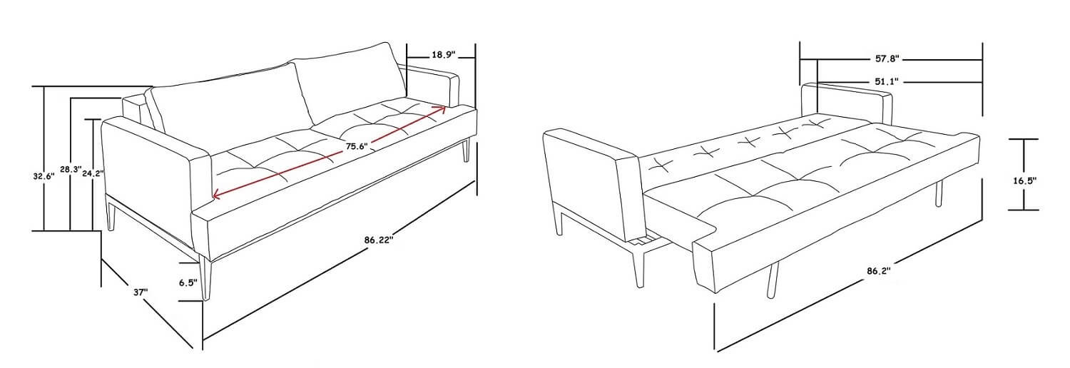 JK059 Fabric Sofa Sleeper