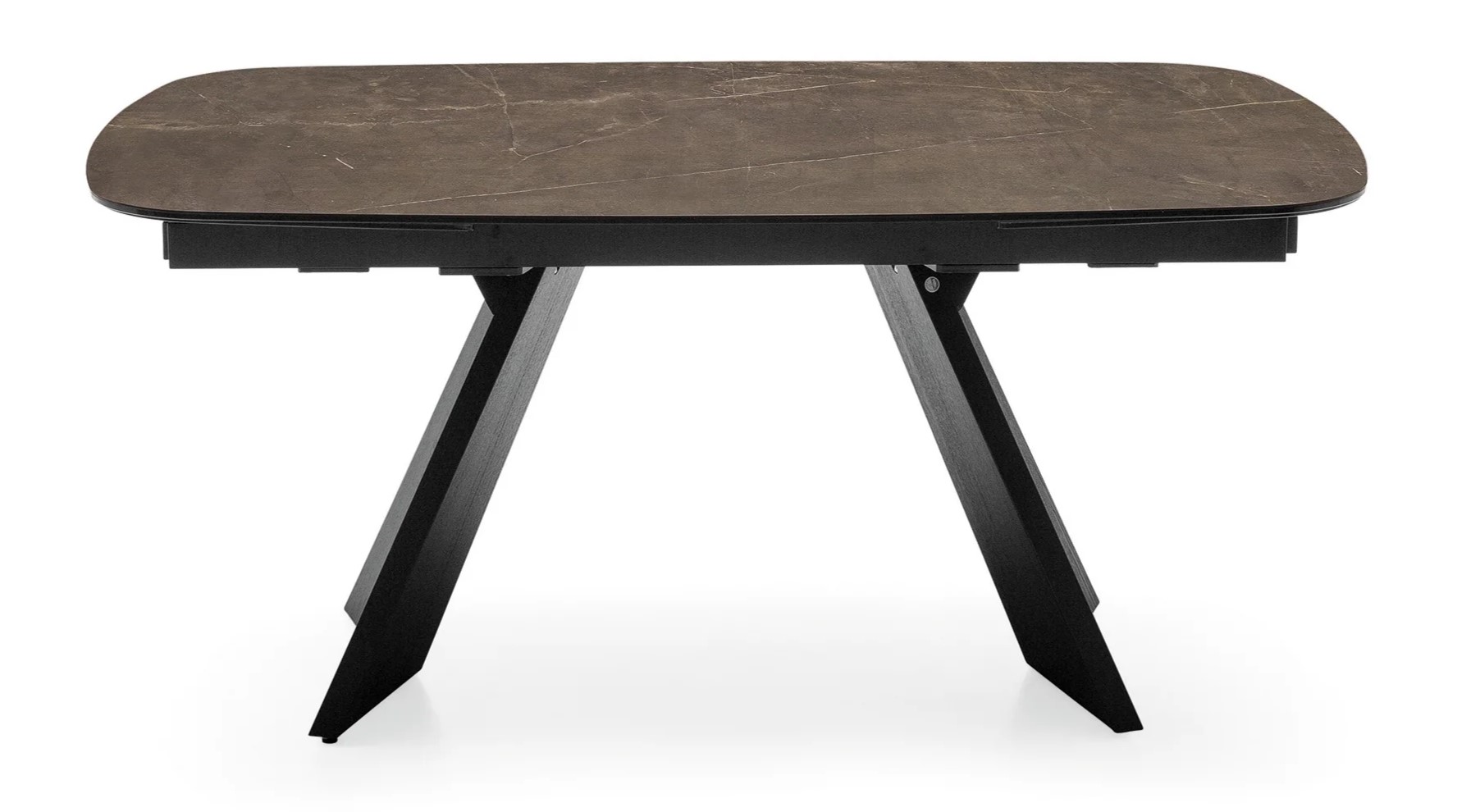 Icaro W65"-95" Rectangular Ceramic/Wood Veneer Extendable Dining Table w/Rounded Corners