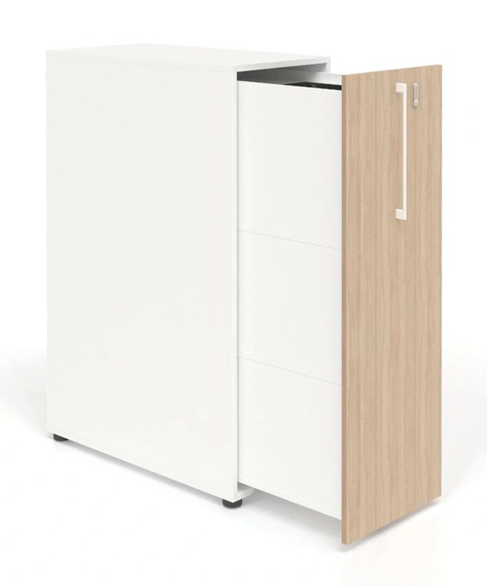 Boxi Office Lockable Storage Tower w/3 Shelves & Pencil Tray