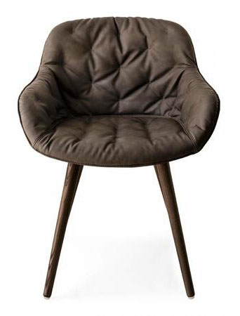 Igloo Soft Fabric/Wood Customizable Dining Armchair