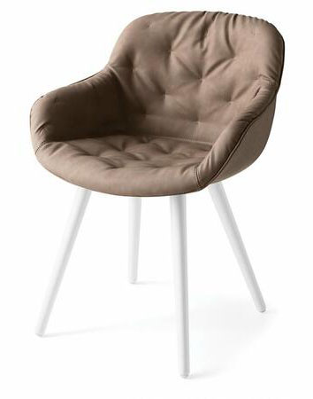 Igloo Soft Fabric/Wood Customizable Dining Armchair