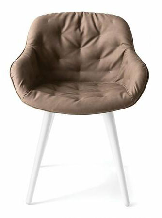 Igloo Soft Fabric/Wood Customizable Dining Armchair