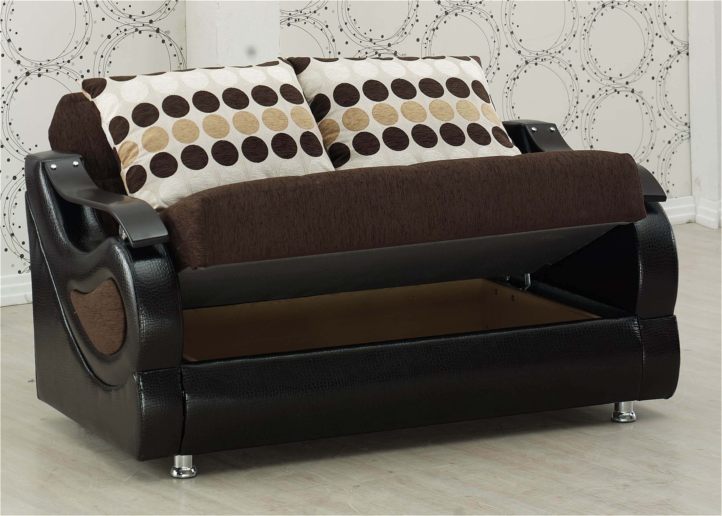 Illinois Microfiber/Vinyl Storage Loveseat