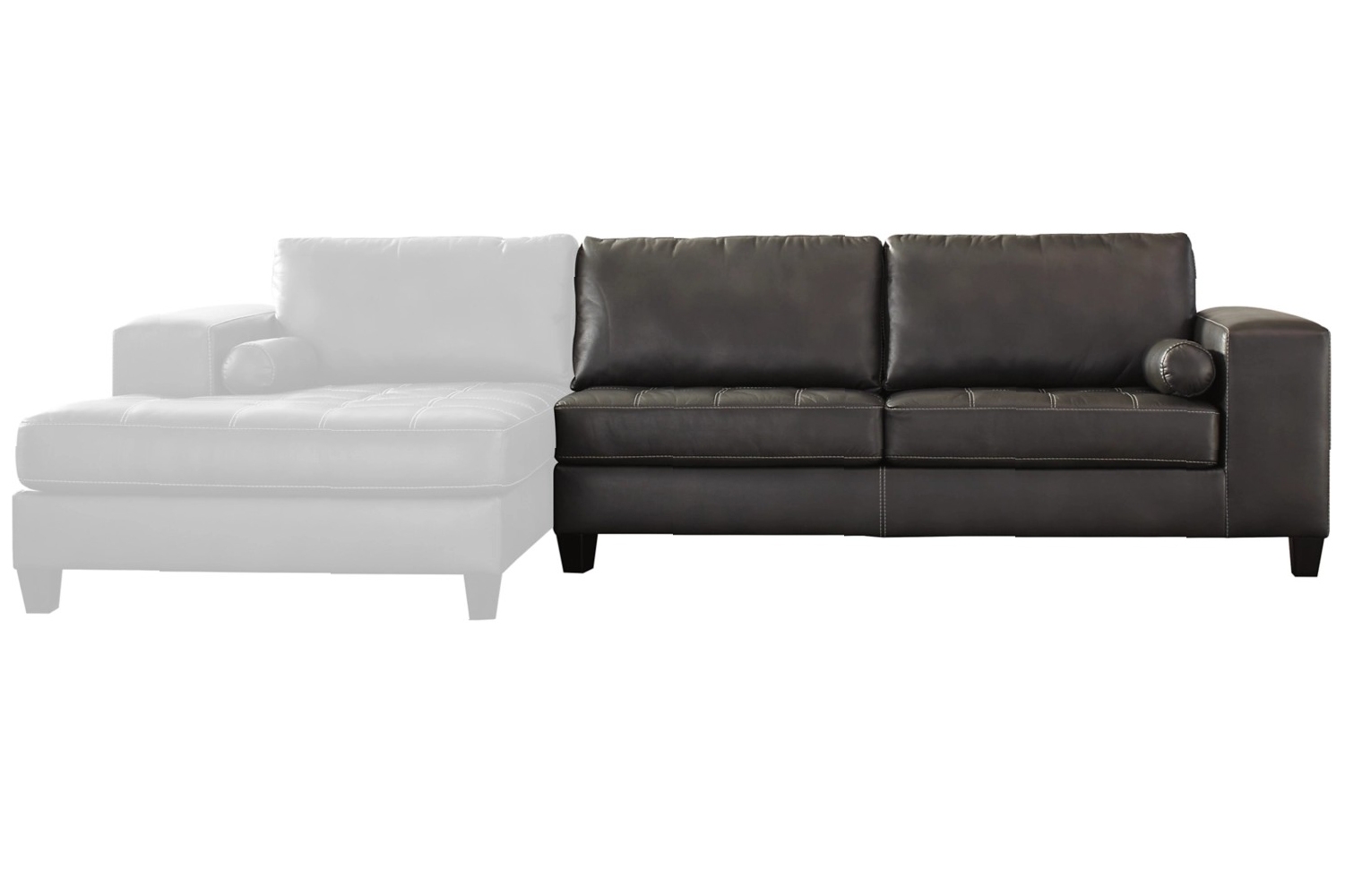 Nokomis 2-Piece Faux Leather L-Shaped Sectional Sofa w/Left Arm Chaise Facing