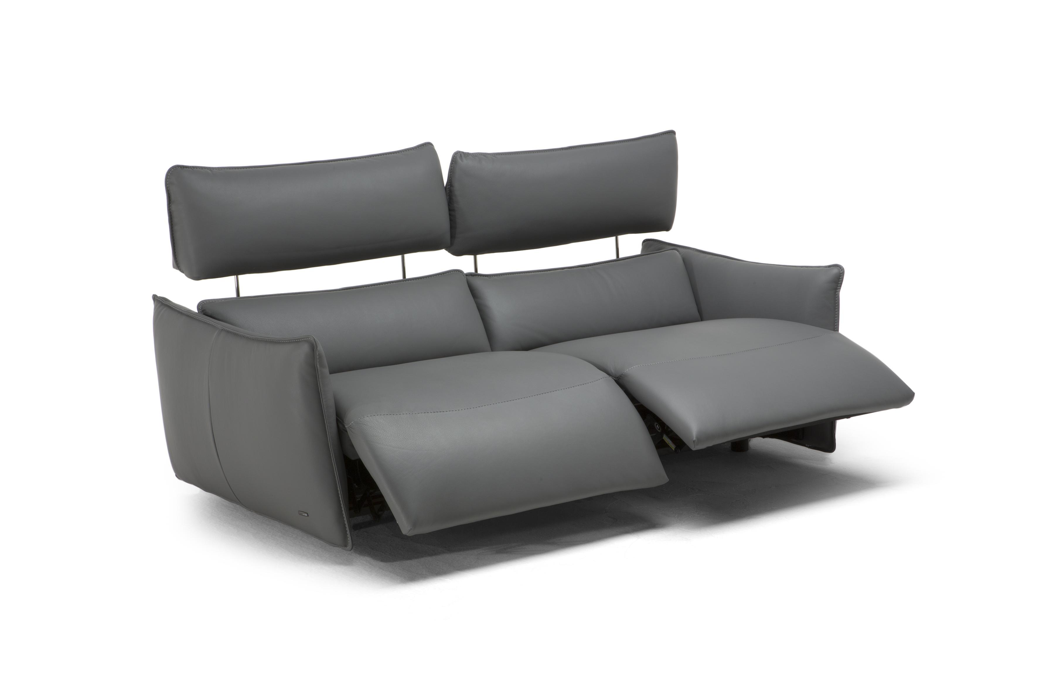 Stupore Fabric/Leather Sofa w/ 2 Electric Recliners