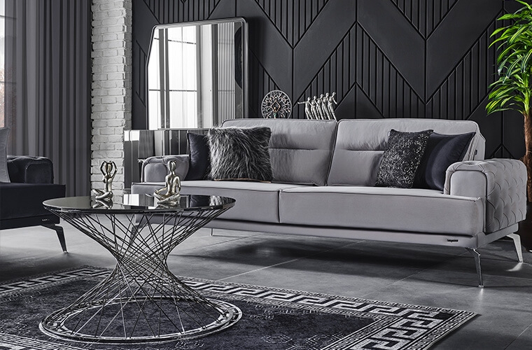Tetra Velvet Living Room Set