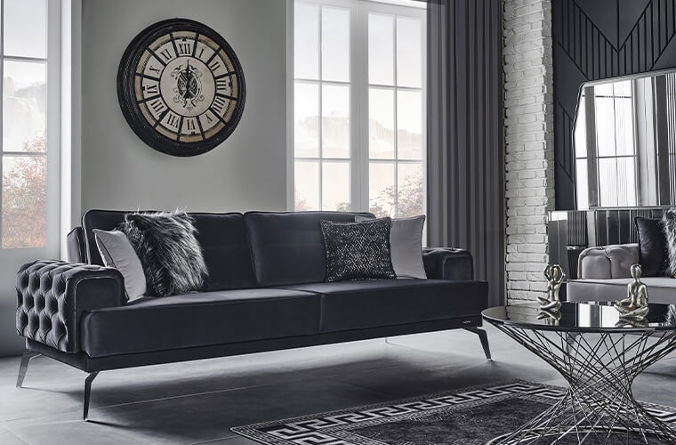 Tetra Velvet Living Room Set
