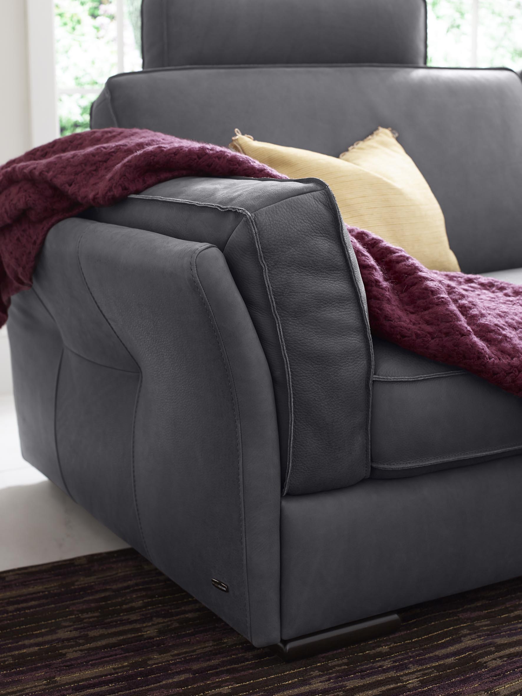 Silvano Fabric/Leather L-Shape Sectional Sofa w/Chaise