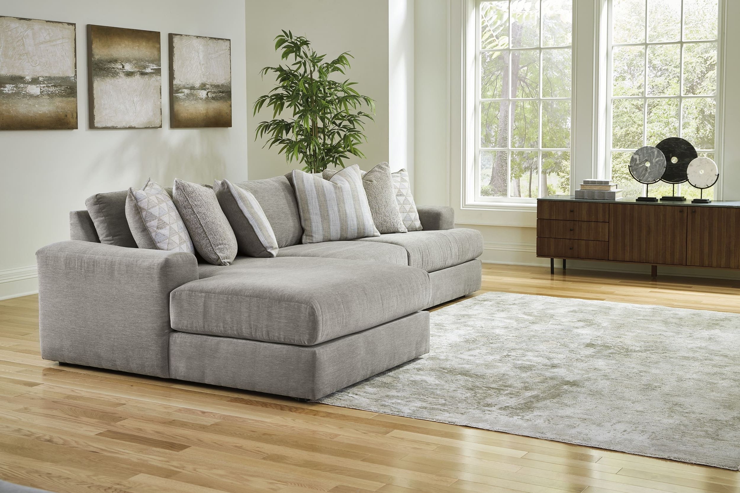 Avaliyah 3-Piece Polyester L-Shaped Modular Sectional Sofa w/Left Arm Chaise Facing