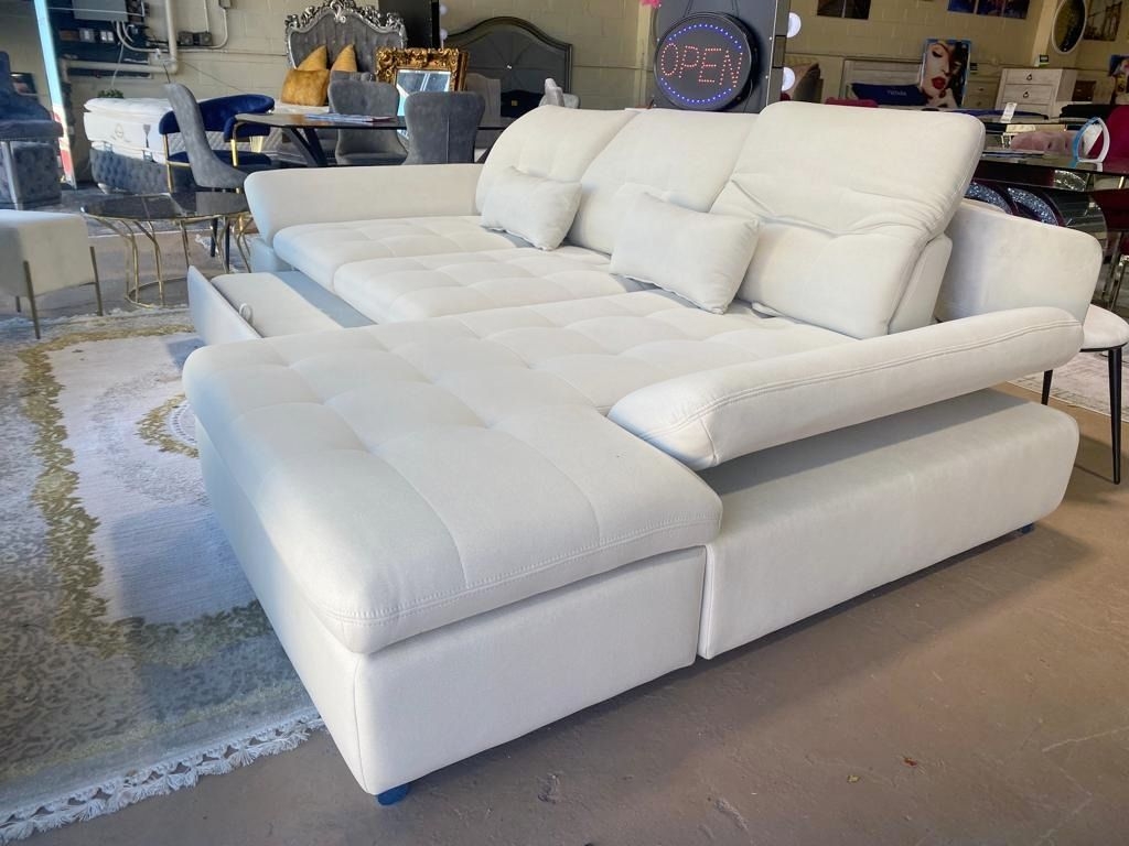 Barcelona 4-Piece Microfiber Right-Arm Chaise Facing Storage Sleeper Sectional