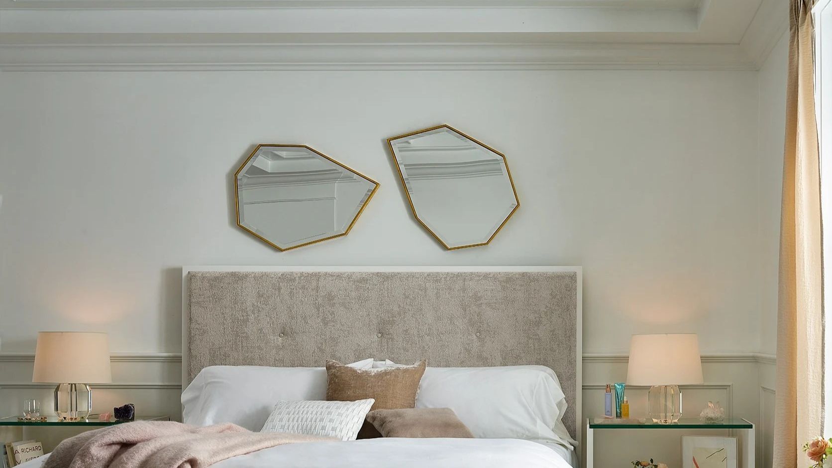 Theodora Fabric/Wood Panel Bedroom Set
