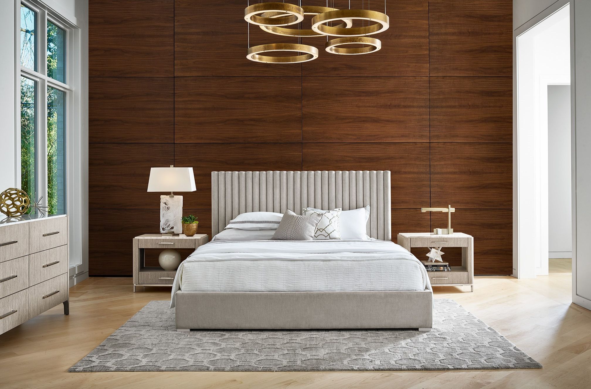 Decker Wall Fabric Platform Bed, King Size