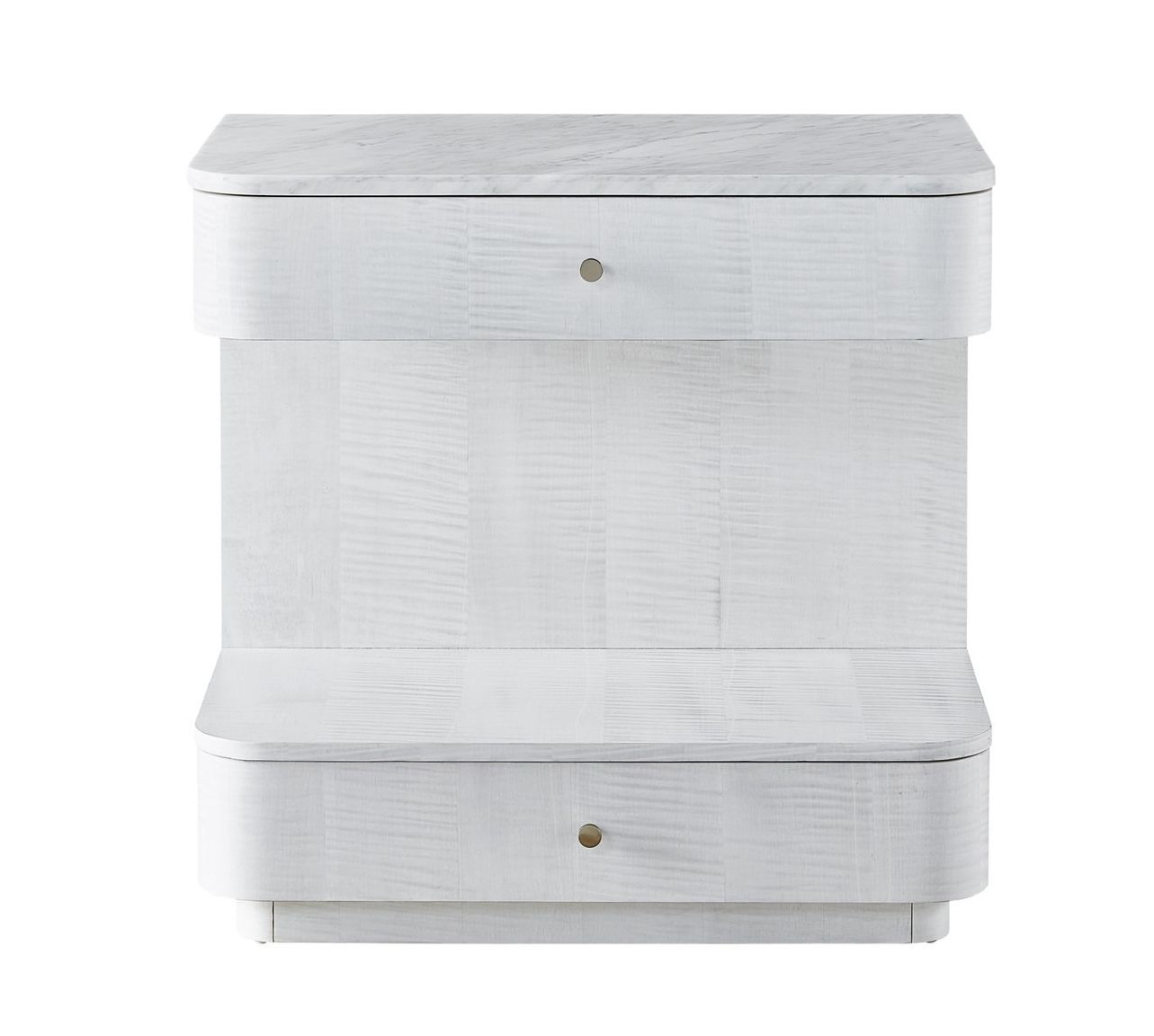 Paris Stone Top Wood Nightstand w/2 Drawers