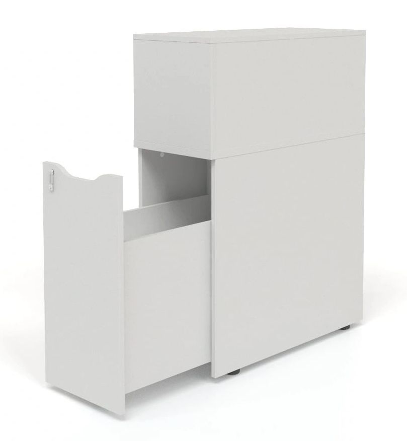 Boxi D32.3" Office Lockable Storage Tower w/2 Shelves & Top Bookcase, Right Hand