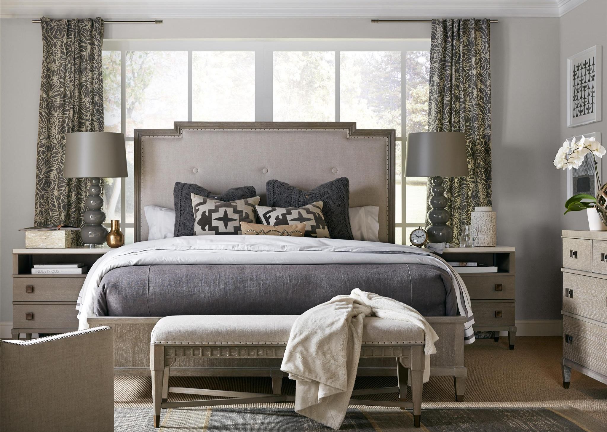Playlist Harmony Fabric/Wood Panel Bed, King Size