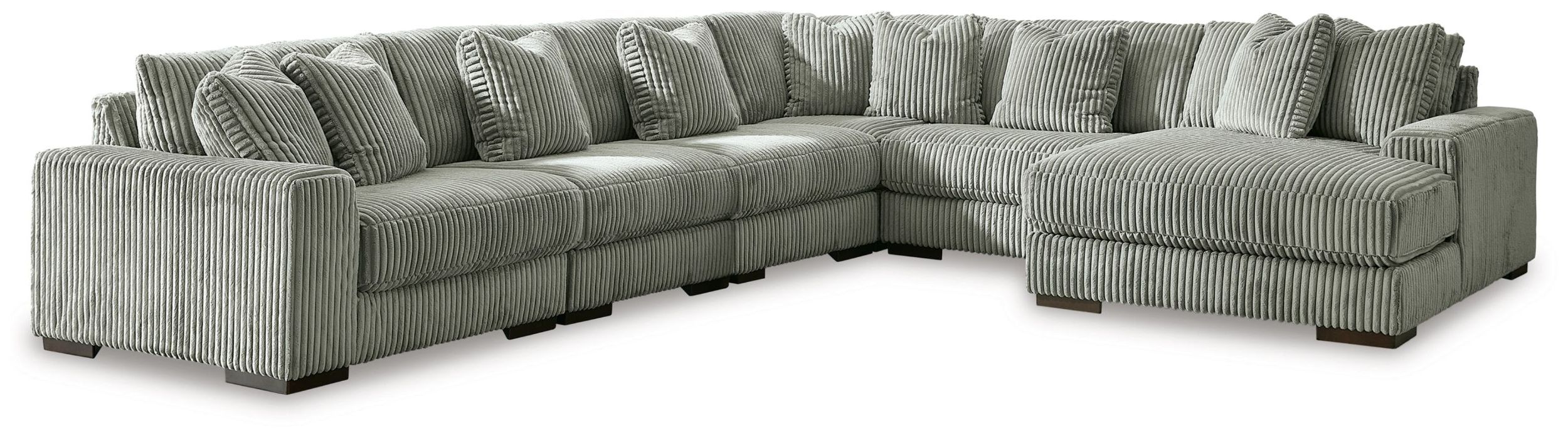 Lindyn 6-Piece Polyester U-Shaped Sectional Sofa w/Right Arm Chaise Facing